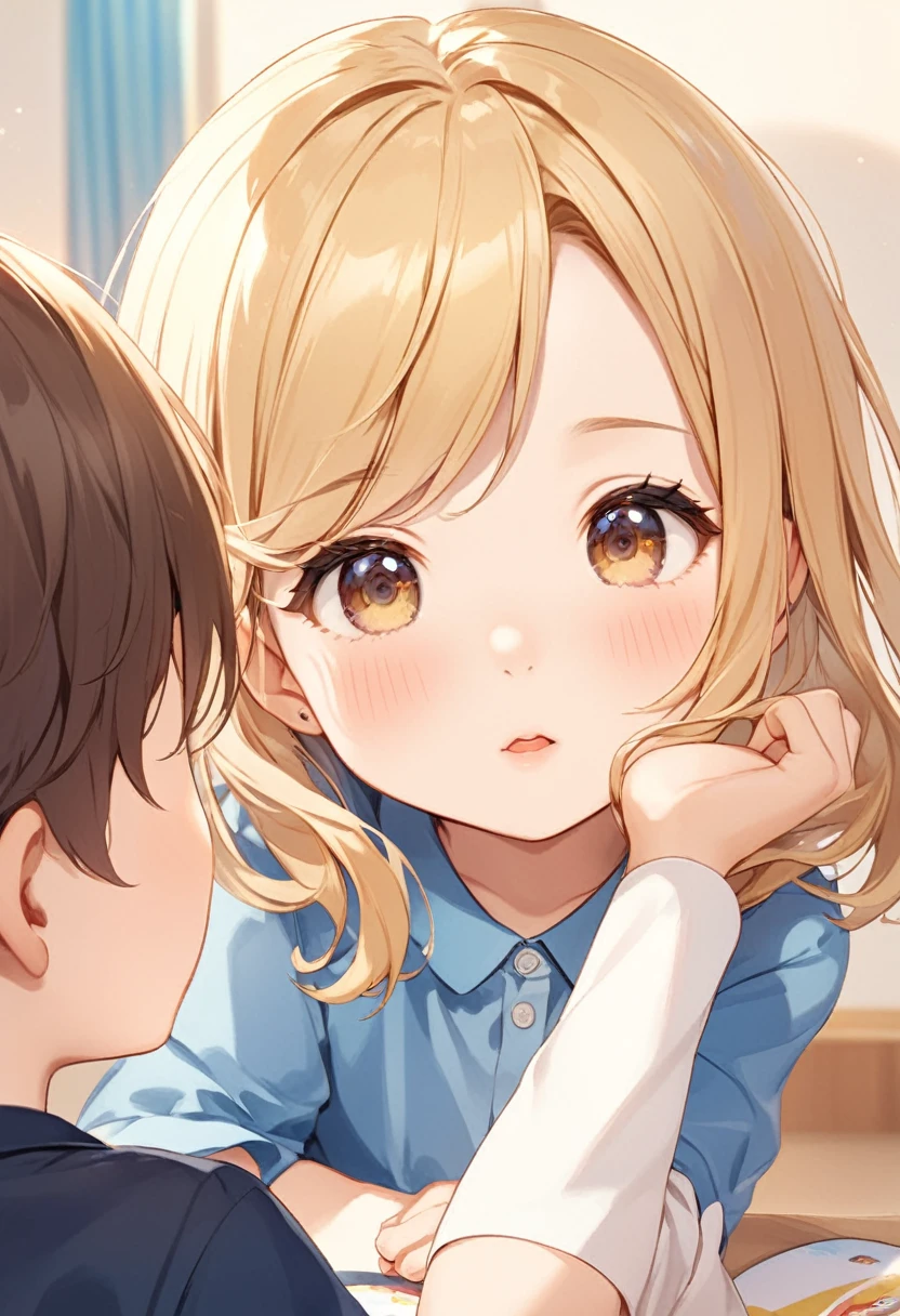 blonde mother、My son is ' I;Sucking penis、Big Breasts、naked、Bathroom、Shyness、Sweat、Drooling、violation