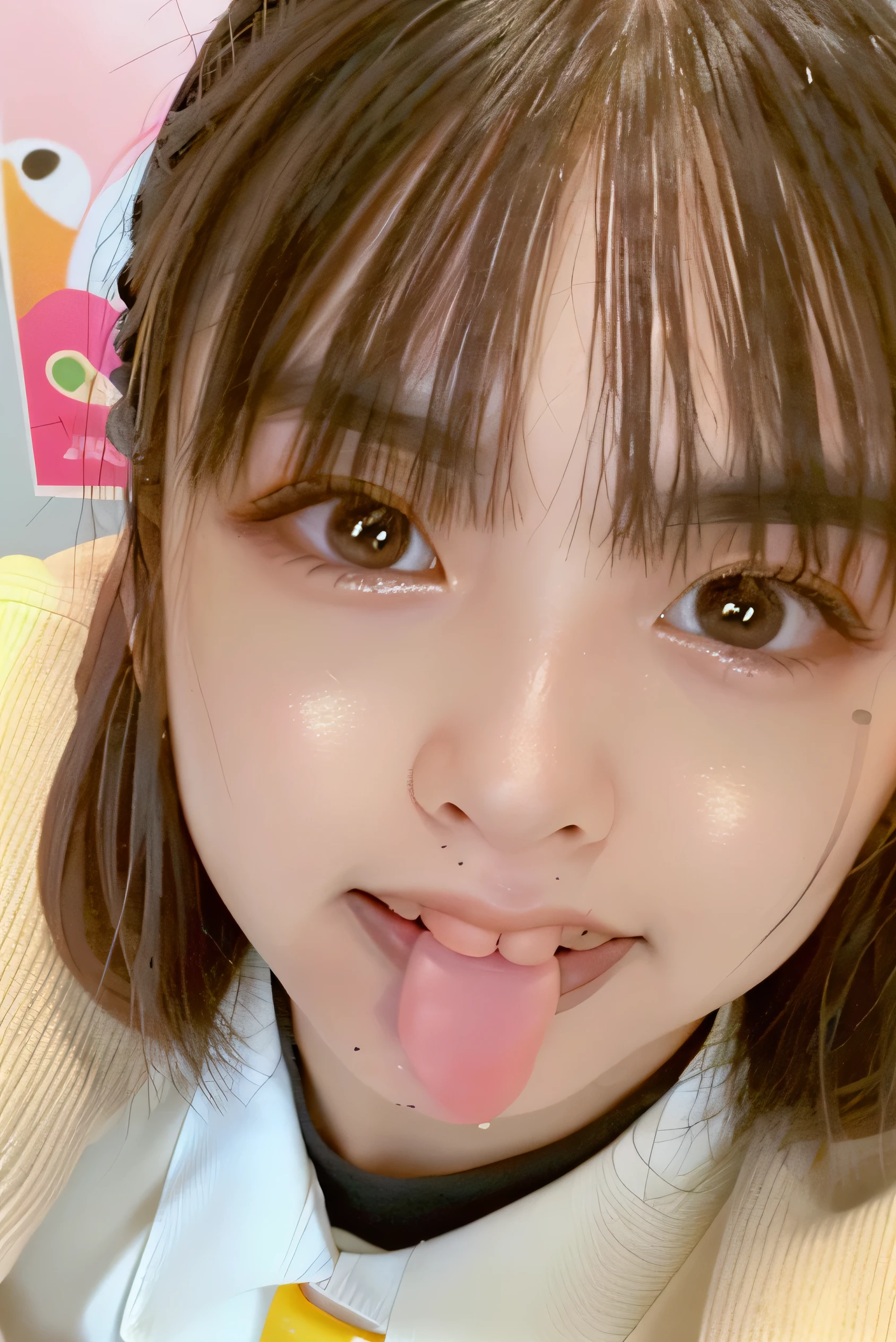 (Highest Resolution, clear_Image 1.2) 、(Beautiful girl with golden ratio face)、(15-year-old girl)、(Very lively eyes、wolf eyes 1.2)、wonderful, Tabletop, Attention to detail, Lip gloss、(((Twin-tailed rabbit style)))、Very beautiful girl、 alone, Beautiful girl like a model、(Long sleeve sailor suit、Very fine pleated scarf, Beautiful and exquisite, Attention to detail nose,((((Licking tongue)))、Top quality photo masterpiece、Incredible photo realism、Surrealist female portraits by David Hockney and Alphonse Mucha,(((Looking into the camera)))、((((Serious Eyes)))、(((Add highlights to the eyes)))、(((Looking into the camera)))、幸せそうにsmile,Perfect Makeup,smile,(14-year-old girl)、(Very lively eyes、wolf eyes 1.2)、