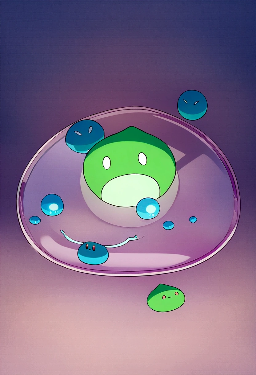 Ooze, slime, Unripe, fakemon, work of art, best qualityer, (Extremely detailed CG 8k unity wallpaper), (best qualityer), (Best illustration), (best shade), absurderes, realistic lighting, (abyss), beautiful detailed glowing, arte de PeterMohrBacher,