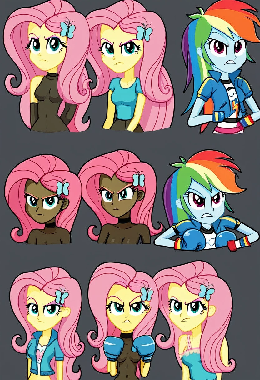 Eqg rainbow dash bodystocking boxing angry fluttershy