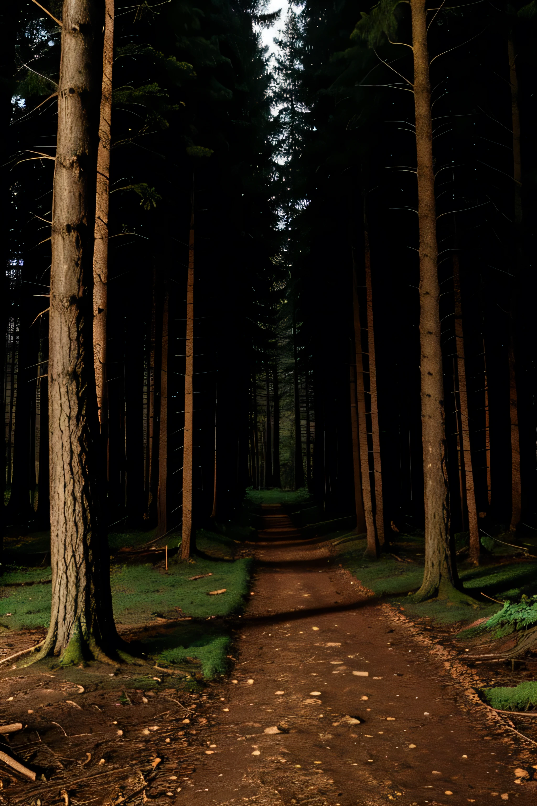 chopped down forest dark background