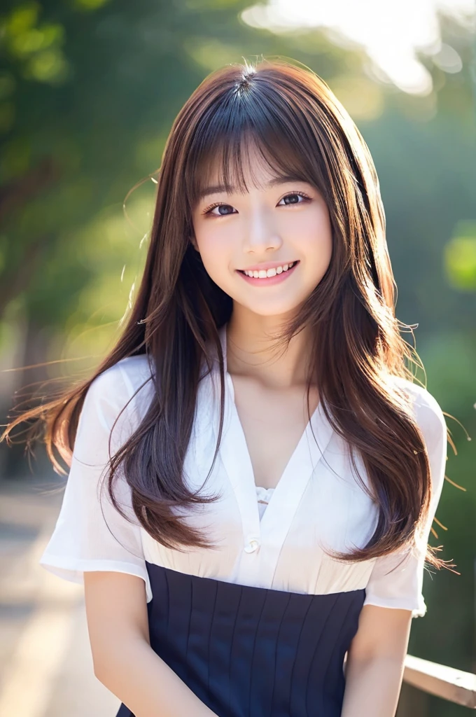 Image resolution 8K、masterpiece:1.3)、Beauty、1 female、(魅力的なbody:1.2)、abdomen:1.1、Dark Brown Hair:1.1、(body:1.2)、Ultra-detailed face、Attractive lips、double eyelid、For fashionable clothes、Super realistic and detailed and super cute、Japanese women、10th generation(18-year-old)、Smiling with a nice smile、Hair fluttering in the wind、color々Hair style、color々Facial expressions,