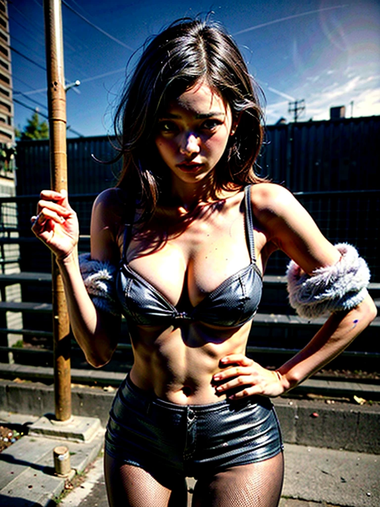 Full-body photo, In the Africa slum alley.There have too many homeless black man.The most cheap Chinese godness prostitute, streetwhore,streethooker,A very clear face,tatto on the face and breast, Standing by the dirty slum alley,soliciting clients on a night poor and dirty street, night, eye contact, looking at client,A sexy and teasing expression, masterpiece, best quality, perfect detail, perfect face detail, perfect eye detail, perfect skin detail, have to many man, perfect lighting,Breasts larger than torso。smooth and delicate woman。beautiful woman,cheap prostitute。Hairpin。