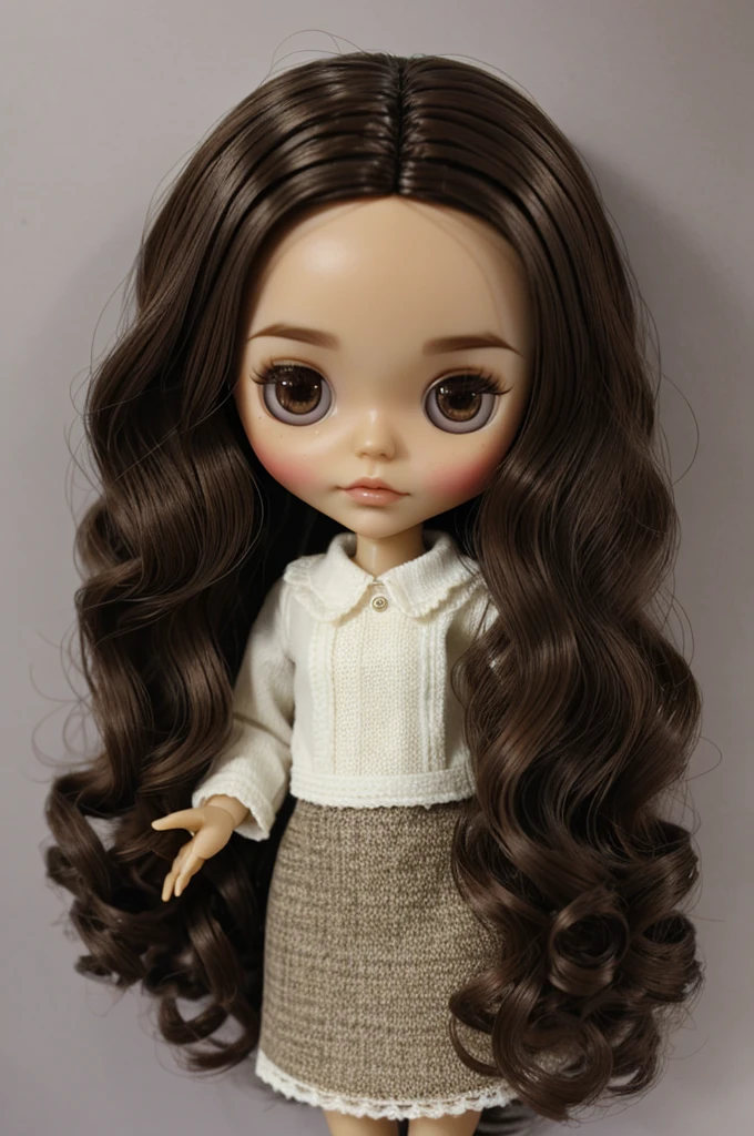 blythee doll small eyes short dark brown hair