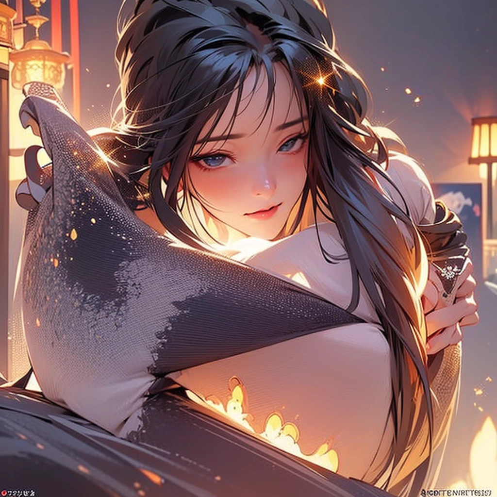NSFW, sexy, erotic, a hyper-realistic anime-style girl VTuber with long, flowing hair and large, sparkling eyes is live streaming, sitting at her desk in an exquisitely detailed and cozy room adorned with intricate posters, plush toys, and various decorations. The desk is cluttered with streaming equipment illuminated by vibrant, colorful LED lights, creating a captivating and lively atmosphere. She is wearing an adorable outfit and holding a steaming cup of hot cocoa. The angle changes to an extremely dynamic and unique view, focusing intently on the surface of the hot cocoa, featuring an incredibly detailed and charming cute girl design as latte art, without a saucer. Her hand and part of her face are visible as she joyfully introduces the hot cocoa to her viewers. Elements of her live streaming setup, including a microphone, camera, and chat screen, are prominently displayed on the desk, alongside scattered mahjong tiles and a monitor showcasing an intense mahjong game stream. The background is rich with meticulously crafted items, enhancing the cozy and mysterious ambiance. The warm, inviting room light and vibrant LED lights provide a stunning contrast, creating a perfect balance of brightness and shadow. Every detail is rendered with the highest level of precision and clarity, showcasing the warmth of the scene and the allure of the hot cocoa with cute girl latte art, while emphasizing the thrilling mahjong game stream in the most breathtaking quality imaginable. The VTuber's enthusiasm and love for both hot cocoa and mahjong are vividly depicted, making her personality shine through in this extraordinary masterpiece. Enhance the overall resolution and detail to the highest possible level for a strikingly detailed and vibrant image.