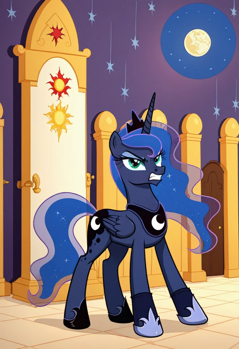 Pony . Black stocking Prince Luna angry
