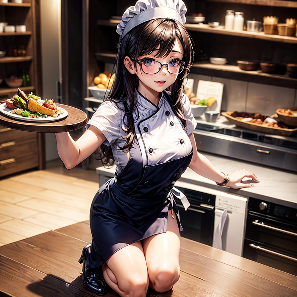 1fille, Seulement, Mei Mei, sexy, erotic, on your knees, bouche ouverte, Rougir, best quality, chef-d'artwork, high resolution, costume de lapin erotic