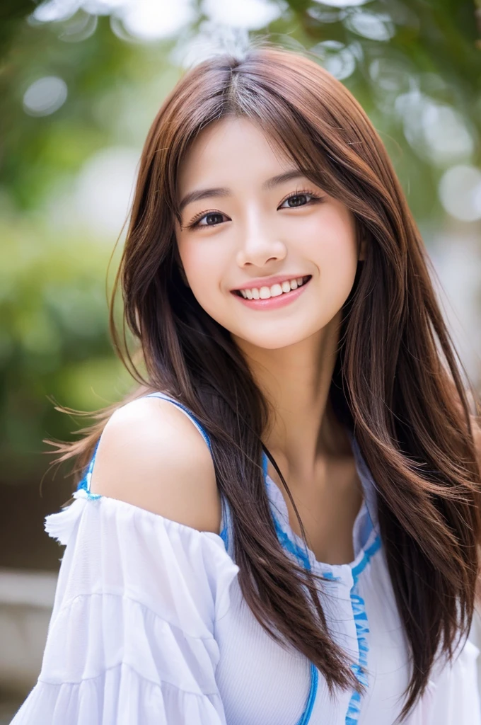 Image resolution 8K、masterpiece:1.3)、Beauty、1 female、(魅力的なbody:1.2)、abdomen:1.1、Dark Brown Hair:1.1、(body:1.2)、Ultra-detailed face、Attractive lips、double eyelid、For fashionable clothes、Super realistic and detailed and super cute、Japanese women、10th generation(18-year-old)、Smiling with a nice smile、Hair fluttering in the wind、color々Hair style、Unique facial expressions,