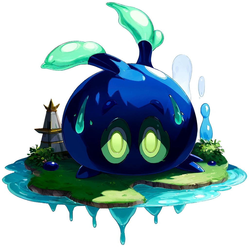 Ooze, slime, Unripe, fakemon, work of art, best qualityer, (Extremely detailed CG 8k unity wallpaper), (best qualityer), (Best illustration), (best shade), absurderes, realistic lighting, (abyss), beautiful detailed glowing, arte de PeterMohrBacher, Unripe