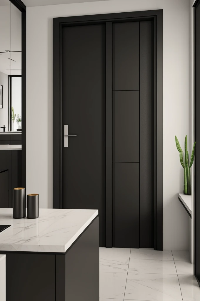 Professional 3d architecture rendering design of modern and minimal black door for interior design 