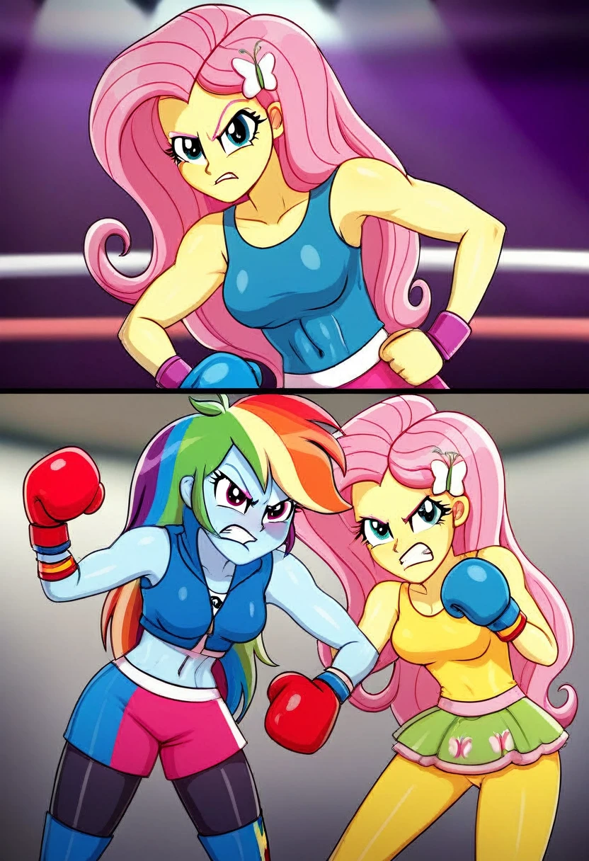 Eqg rainbow dash  bodystocking  boxing angry fluttershy 