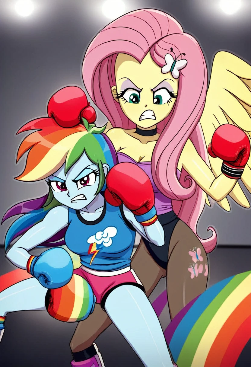 Eqg rainbow dash bodystocking boxing angry fluttershy