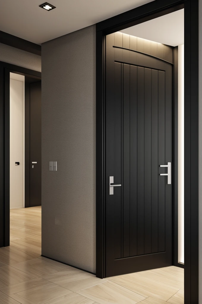 Professional 3d architecture rendering design of modern and minimal black door for interior design 