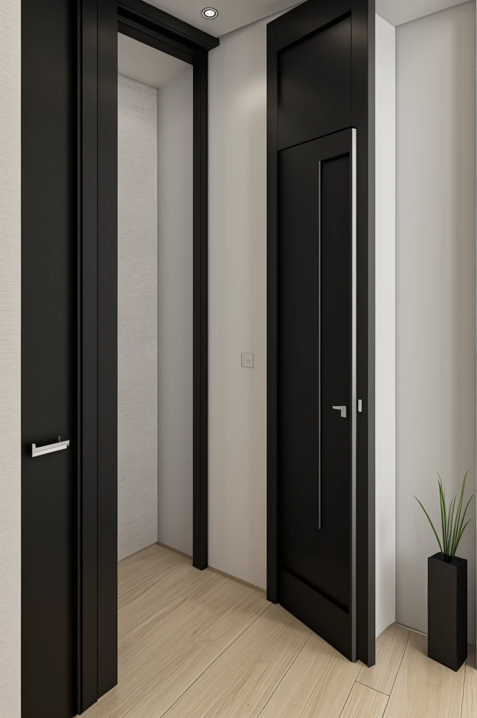 Professional 3d architecture rendering design of modern and minimal black door for interior design 