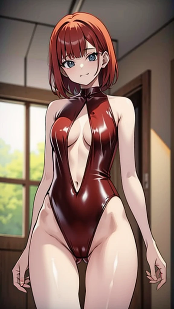 18 year old women, (solo), short red hair, perfect body, slim body, 8k, extremely detailed, best quality