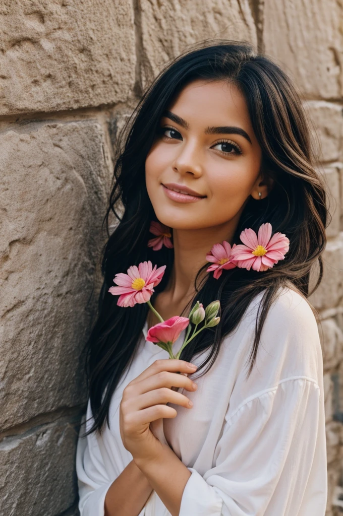 The love of my life with a flower