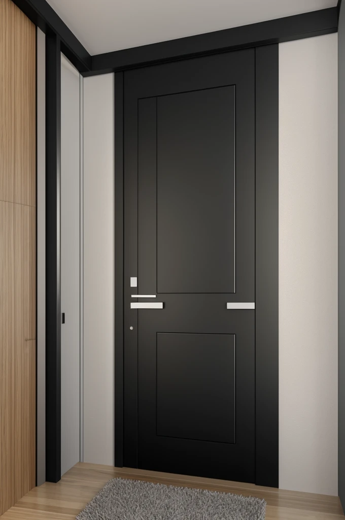 Professional 3d architecture rendering design of modern and minimal and chic by lateral black door for interior design