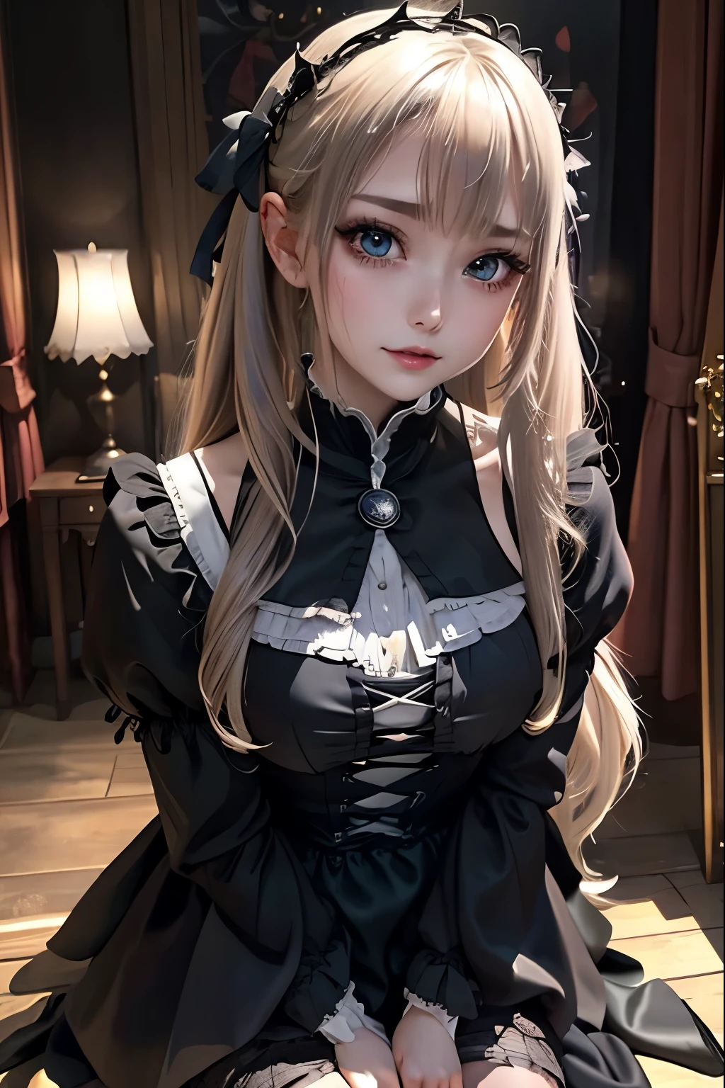 Hard Dark Gothic Makeup、Black dark eyeshadow、sad、Good skin radiance、Dark Gothicメイク、Dark smile、palace、The beauty of fragrance、24-years-old、Expression of intense sexual pleasure、Embarrassed look、Dark Gothic、Highest quality、Expression of sexual pleasure amid suffering、Drunk face、紫のMaid clothes、Mysterious、Noble、The face of someone holding it in the toilet、sexy、Loving smile、Twin tail hair、Right blue eye, Left eye is red、Super tempting pose、Platform Heel Shoes、Heavy makeup、Gothic ta clothes、Silver Hair、Long Hair Straight Hair、Cute Gothic Loliress、Beautiful Face、elegant features、Attractive face、Stained glass is the background、Chest glistening with sweat、The room is dark、goth long dress、Bell Sleeves、Wizard Sleeve、Decadent look、Sexually excited expression、Glossy thighs wet with water、Thighs that are wet and shiny with oil、Background of a room full of roses、sad expression、Rose Maiden、The embroidery is pink、The dress has pink embroidery.、Thigh-high socks、Knee-high socks、Gentle expression、Dark black eyeshadow、Stained glass and rose background、thighs are a little thin、Female Duo、Female couple、dark church background、Stained glass、Black metal world、Dark Castle、Dark Room、Slender body、gothic long dress、Victorian dress、Small breasts、Hold the wine in your right hand、Hold the lantern in your left hand、pantyhose、The bed is covered with roses、Lying in bed、Her thighs are shining with sweat、My body is wet and shiny、Lots of glitter on the thighs、sweating、My thighs are sticky from sweating、Sweat glistening on my thighs, The whole body is sweaty and shiny、I sweated a lot.、My thighs are sweaty、My thighs are wet、My thighs are shining with sweat、A lot of sweat glistening all over the body、Slender body、Sleep and lie down、Sleeping on a bed、Beautiful legs、