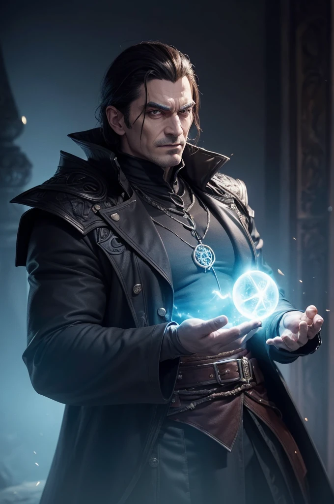 A villainous man from a story in a fantasy world and he has mysterious magical powers