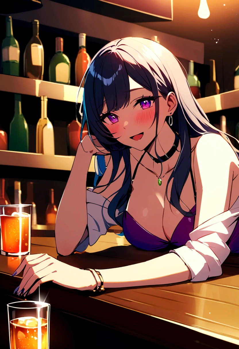 Drunk and sexy Girl on a bar