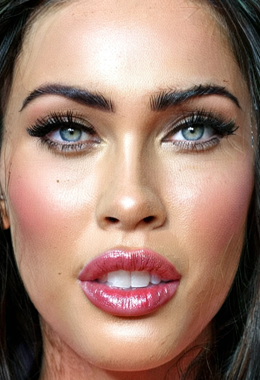 bimbo megan fox, young, skinny, close up