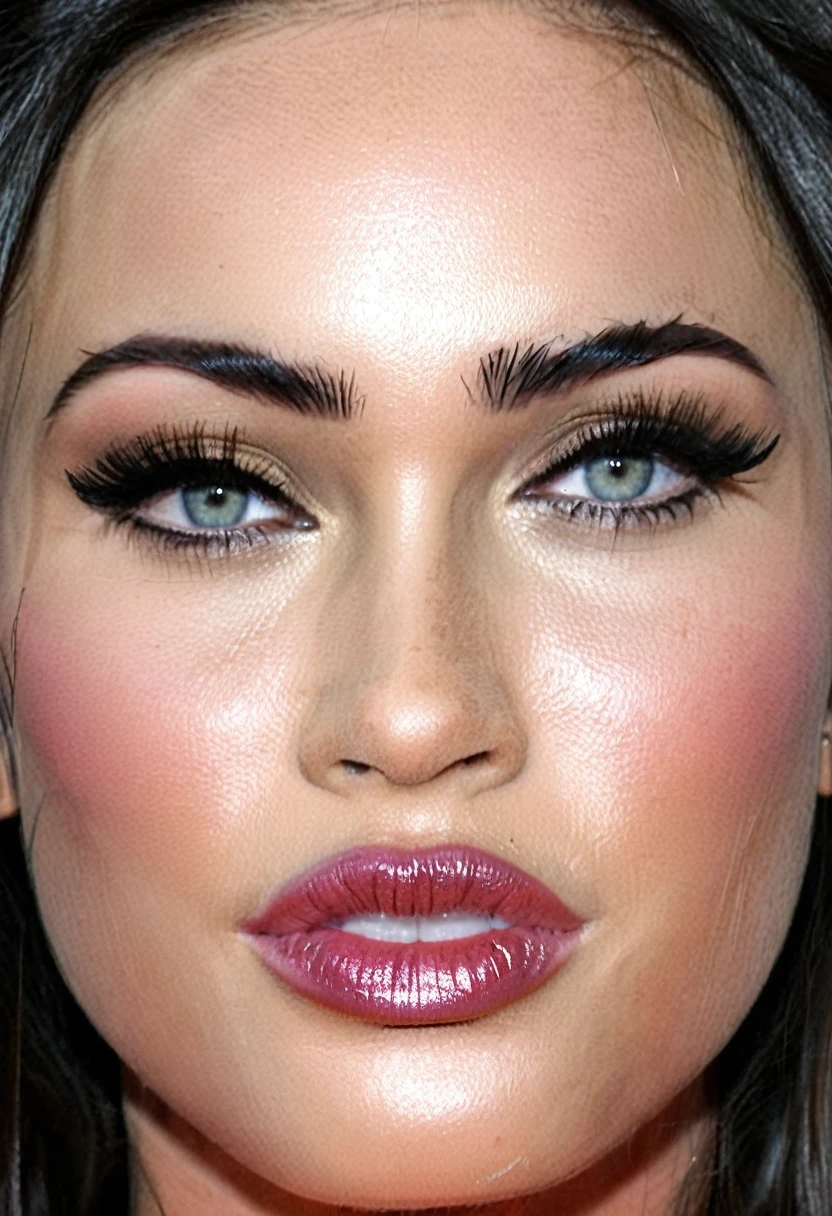 bimbo megan fox, young, skinny, close up