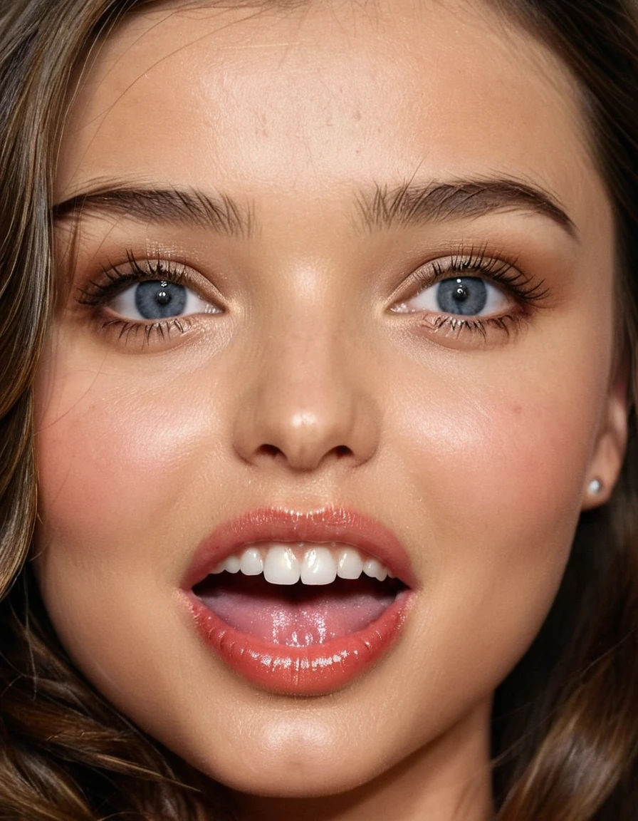 young miranda kerr, face, show tongue