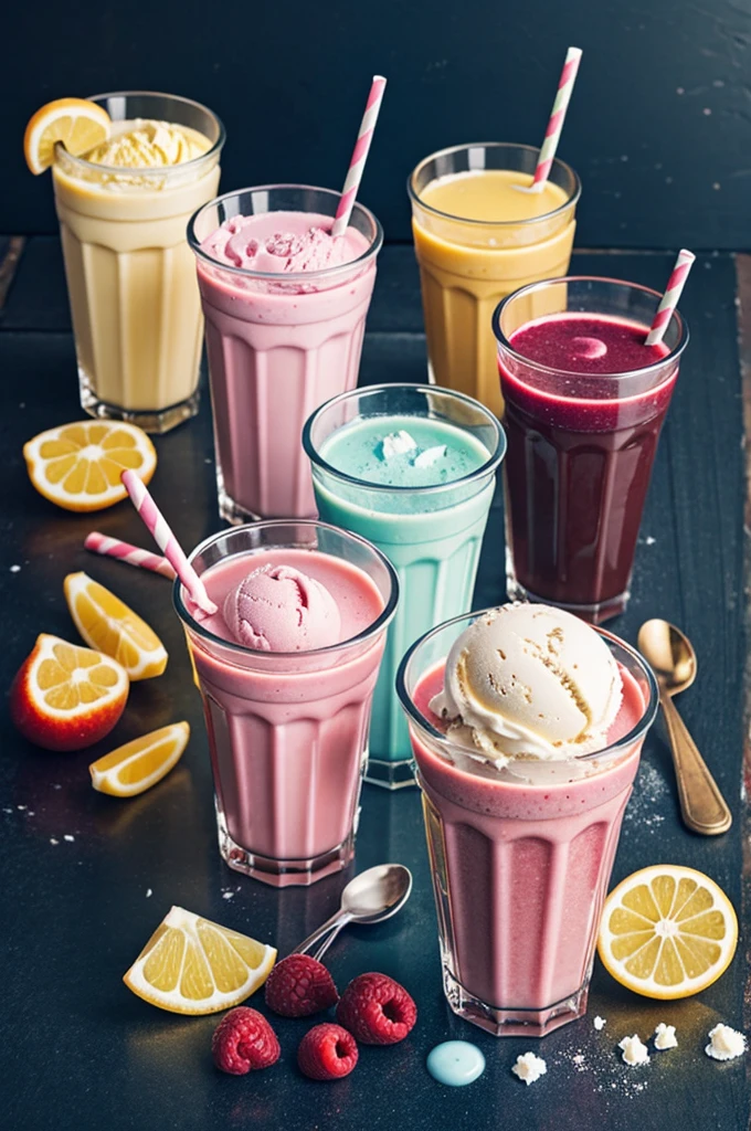 Ice cream and juices