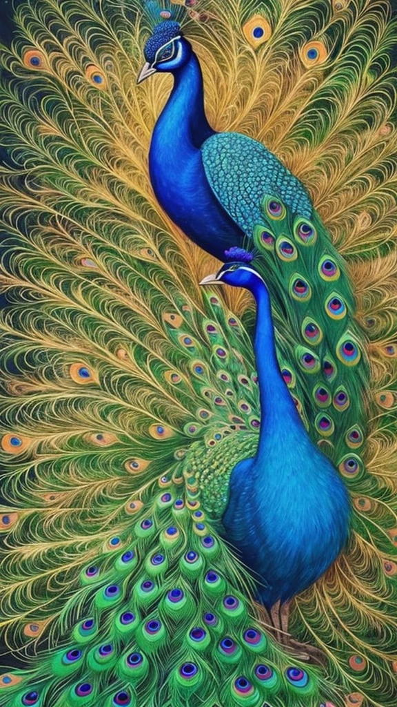 a painting of a peacock with flowers and leaves on it, peacock. intricate, beautiful detail and color, beautiful gorgeous digital art, beautiful illustration, beautiful and graceful, gorgeous digital art, full of colors and rich detail, beautiful!!! digital art, peacock, by Nene Thomas, by Yang J, elegant and ornate, birds f cgsociety