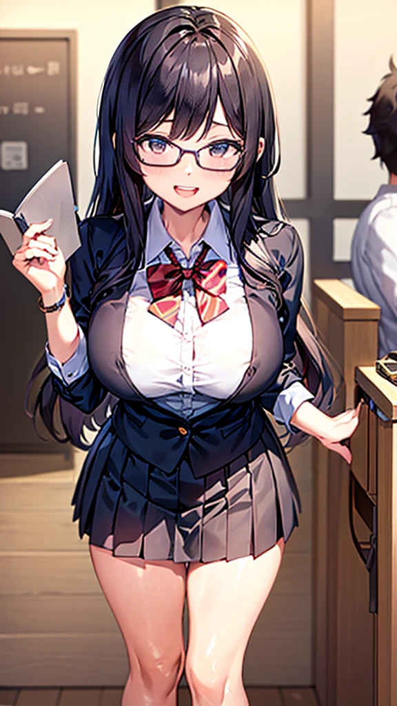 1 girl, tall, long straight black hair, blue eyes, beautiful face, slim figure, glasses, . blushing and ashamed expression, open elegant , [she is hidden in a library] [she is topless showing her tits]

[High Definition] [Detailed] [Masterpiece] [Best Quality] [expressive eyes] [perfect face]