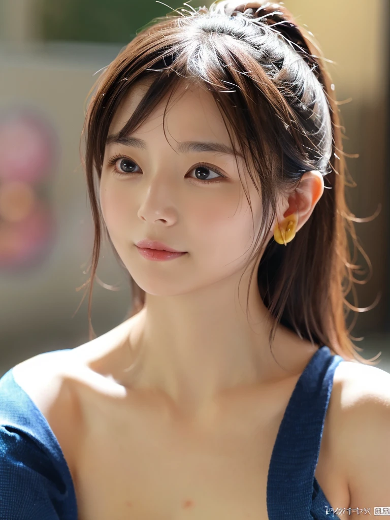 (masutepiece:1.3), (8K, Photorealistic, Raw photo, Best Quality: 1.4), Japanese, (1girl in), Beautiful face, (Realistic face), (Black hair), Beautiful hairstyle, Realistic eyes, Beautiful detailed eyes, (Realistic skin), Beautiful skin, Attractive, 超A high resolution, A hyper-realistic, Highly detailed, Golden ratio,School uniform. (3 Gills:1.5), (Sony Alpha 1, 50.1 megapixel full-frame CMOS sensor, 8K video recording function), (telephoto lens), (Realistic),(8K, 超A high resolution, Best Quality, masutepiece:1.2),Ultra-detailed,beautifull detailed face, FULL ANATOMY,(Beautiful detailed eyes:1.3),Smile,extremely delicate and beautiful, Extremely detailed, nffsw, Unity, 8K Wallpaper, amazing, finely detail, Ultra-detailed, High resolution, Extremely detailed, extremely detailed eye and face, ((chee:1.1)),((Colorful micro bikini:1.1)), [Ponytail],(huge-breasted, cleavage:1.3),