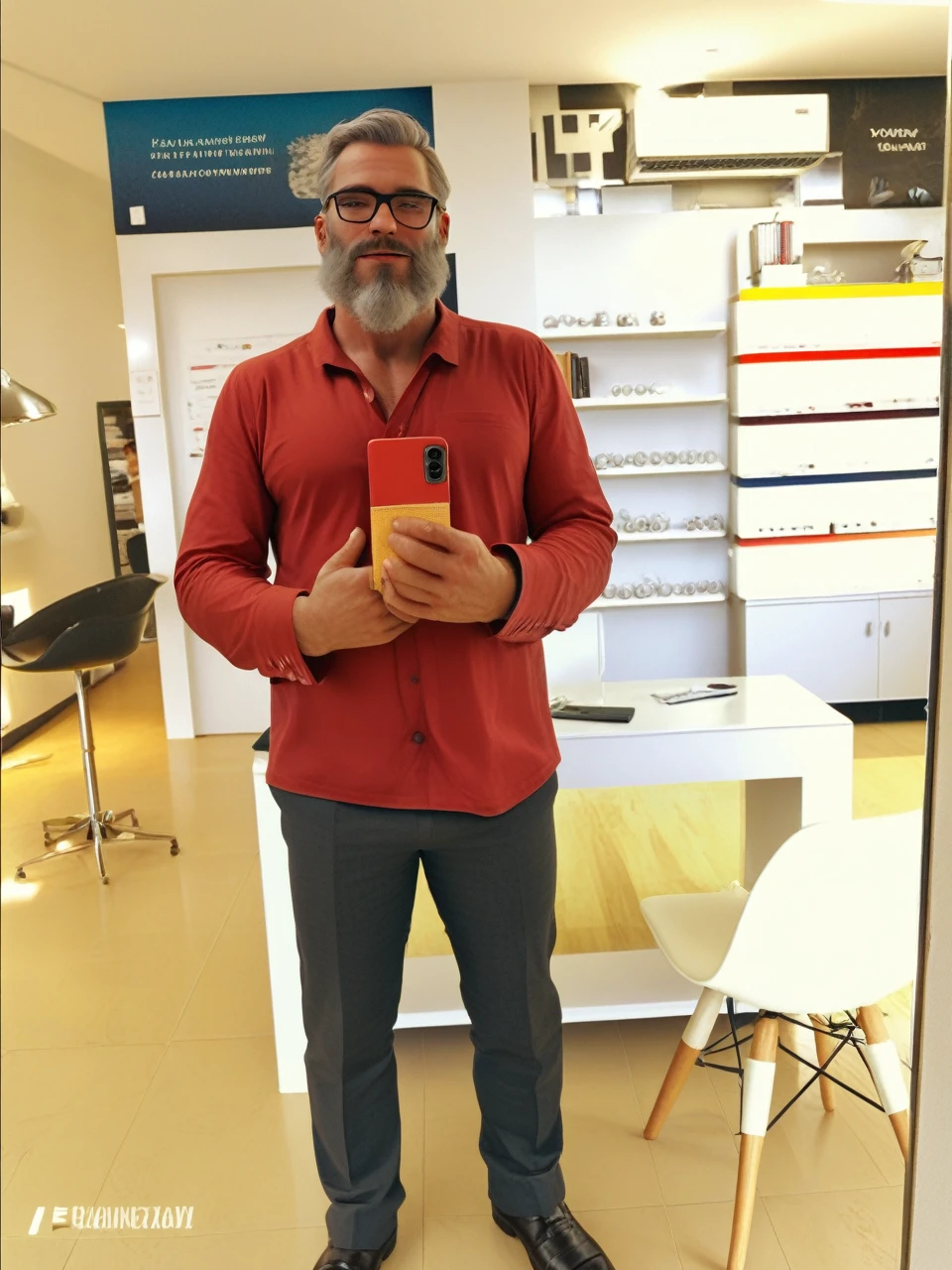 score_9, score_8_up, realistic, a handsome mature man, 45 years old, beard, gray hair, wearing a suit, in the background a luxurious office