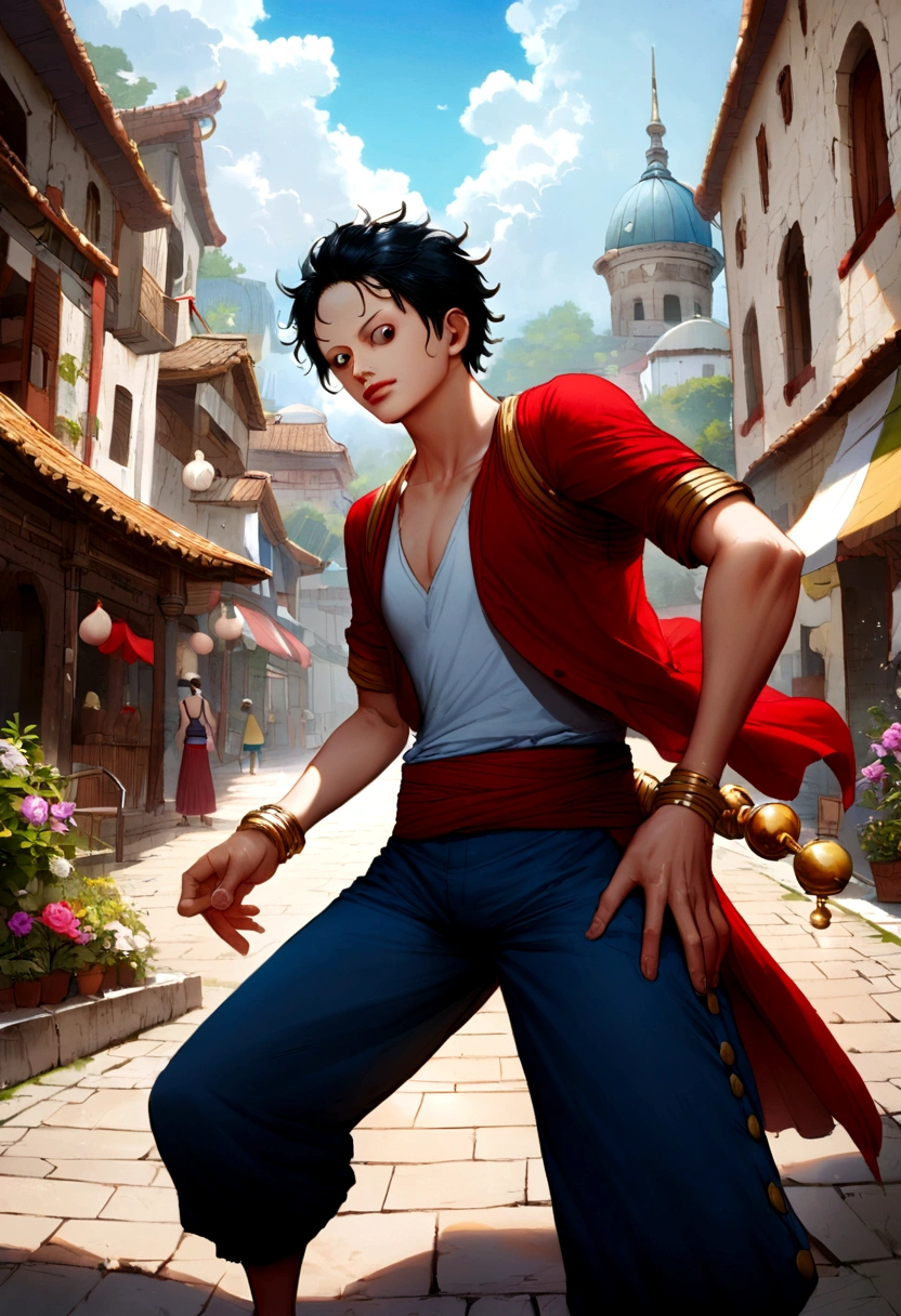 Crie luffy do one piece de forma realista