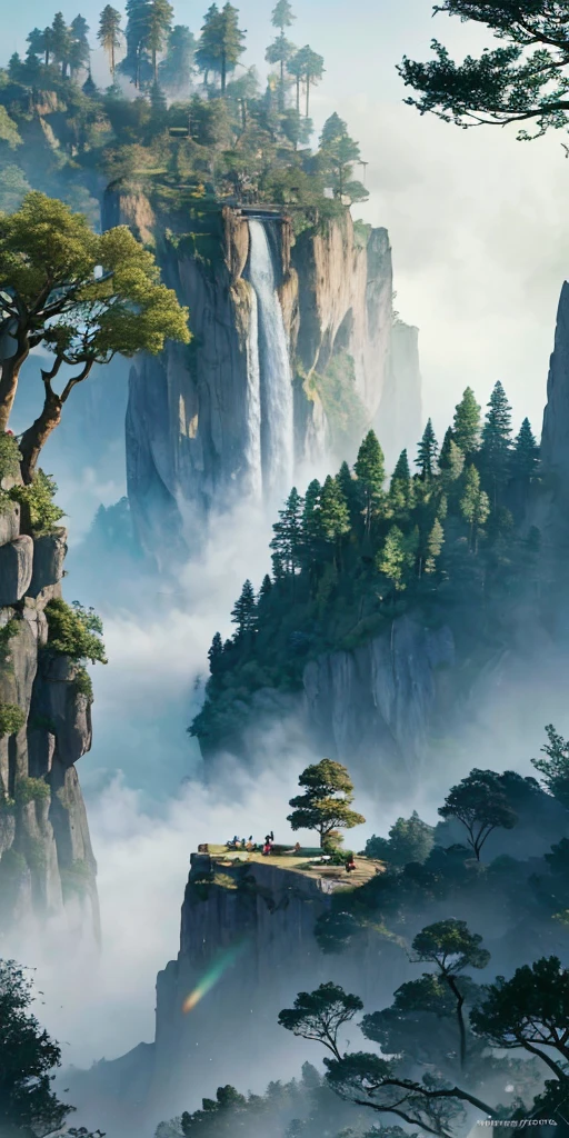 Analog style,ChromaV5,nvinkpunk,(extremely detailed CG unity 8k wallpaper),An image of a majestic river, trees on the sides, tiny waterfall, intense fog ,award winning photography, Chromatic Aberration, Detailed , HDR, Bloom, style by Monet, Pissarro, and Sisley ,trending on ArtStation, trending on CGSociety, art by midjourney