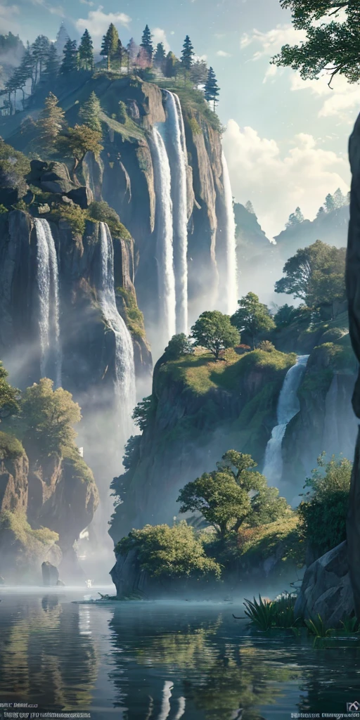 Analog style,ChromaV5,nvinkpunk,(extremely detailed CG unity 8k wallpaper),An image of a majestic river, trees on the sides, tiny waterfall, intense fog ,award winning photography, Chromatic Aberration, Detailed , HDR, Bloom, style by Monet, Pissarro, and Sisley ,trending on ArtStation, trending on CGSociety, art by midjourney