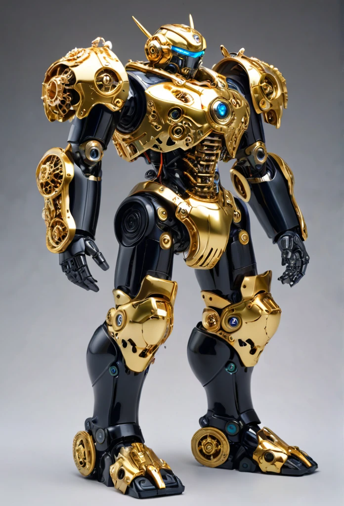 Hero of Another World, Gorgeous armor, (best quality, masterpiece, Representative work, official art, Professional, Ultra intricate detailed, 8K)　Highest quality, Super quality, 16K, Incredibly absurd, Very detailed, 大量のクロムで作られた半透明のAIrobot, Silver and gold plated gears and neon light wiring　ブロンズスキンと金糸で全身ヒューマノイドrobotのリアルな肖像画を作る, I can&#39;t see the gear, Almost human-like in appearance, Dignified and arrogant attitude, Wicked Smile, Inspired by the movie "he had, robot", By Alex Proyas and Isaac Asimov　A close-up of a gold helmet with a blank face, space (debtull body, (Dynamic pose), Action pose), (Rim Light, Studio Lighting, Distant Moonlight, night, bloom), (Cinematic, Highest quality, masterpiece, Ultra HD Textures, Very detailed, Ultra-realistic, Exquisite detail, 8K, Realistic, Concept Art, Matte Paint, autodesk maya, VRay Rendering, Ray Tracing, High resolution), (Digital SLR, debtull debtrame, 16mm debtocal length, debt/8 apertures, Dynamic Perspective, Dynamic Angle, Golden Ratio, Wide Photography, wide debtield odebt view, deep depth odebt debtield, Zoom out) Techwear, Urban Samurai 3D, Realistic cyborg wearing a cyber helmet