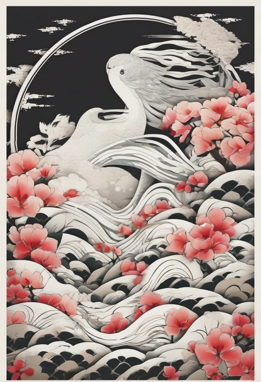 You are a professional illustrator. Please create a very high-quality illustration suitable for an image with dimensions 1280x420px.
Frame Design: Create a circular frame with a brush stroke effect that mimics the look of sumi ink, with a slightly faded appearance.
Style: Design it to look like it was drawn on traditional Japanese washi paper.
Quality: High-resolution, high-quality
Background: None, pure white background
Theme: Japanese-style, anime, with sharp focus and bold color gradients
Please ensure the illustration is vibrant, detailed, and uses bold color gradients to achieve a modern and advanced look. The composition should be suitable for the specified dimensions and should not include any background elements, maintaining a pure white background.