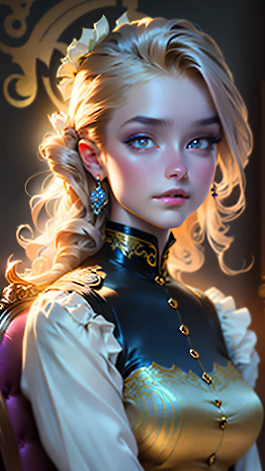 masterpiece, Highest quality, (8K wallpapers incorporating highly detailed CG), (Highest quality), (Best illustrations), (Best Shadow), (Stable Diffusion Model), Violet Evergarden, Sparkling, beautiful, victorian style bedroom, Dynamic Lighting, Written boundary depth､((Upper Body Portrait))､Portrait