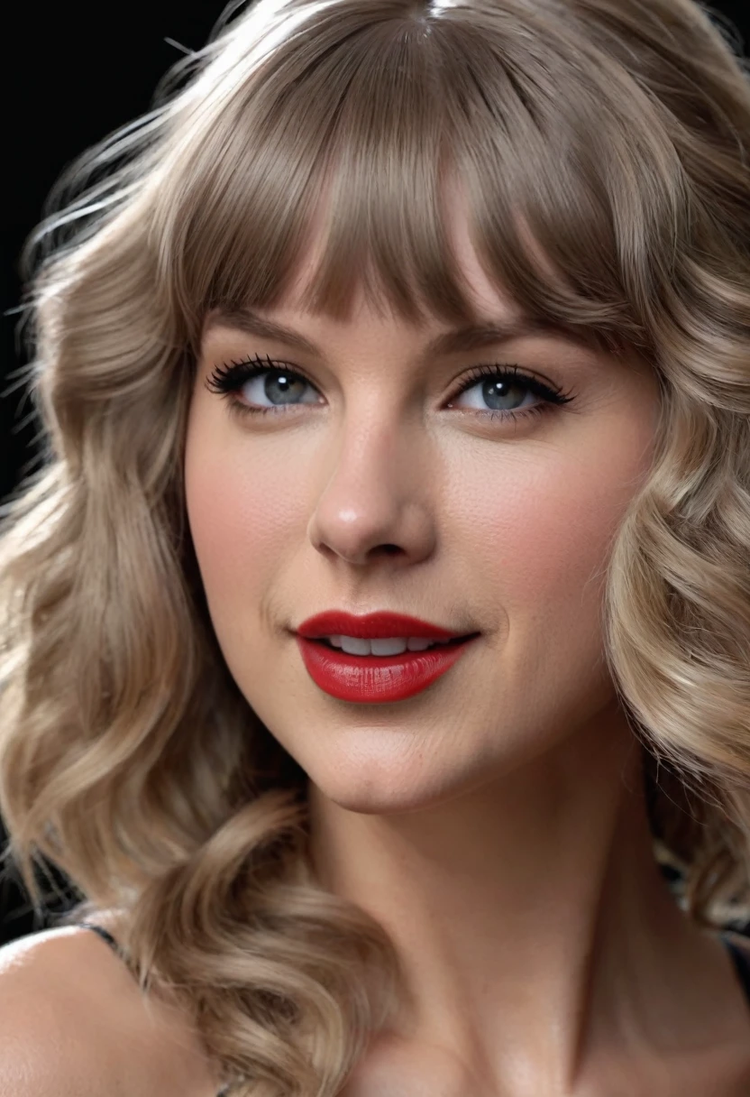 ((best quality)), ((masterpiece)), (detailed), (perfect face), (detailed face), ((realistic skin texture)), 1woman, Taylor Swift, smile, topless,