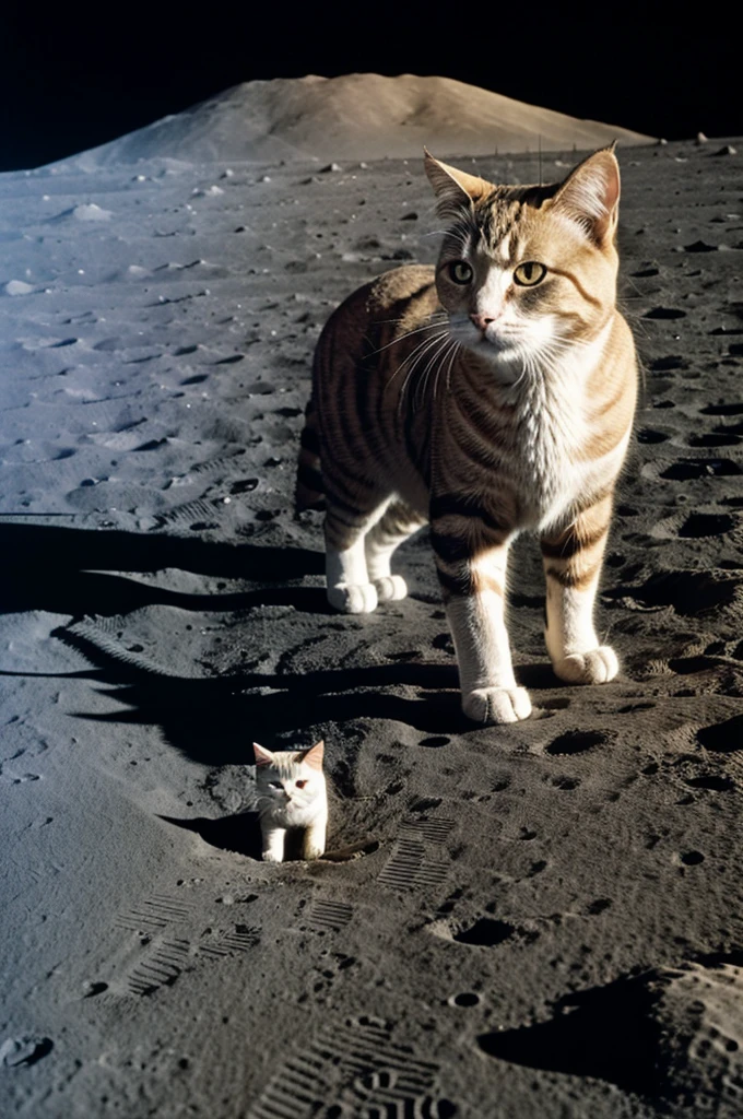 cat, walking on the moon