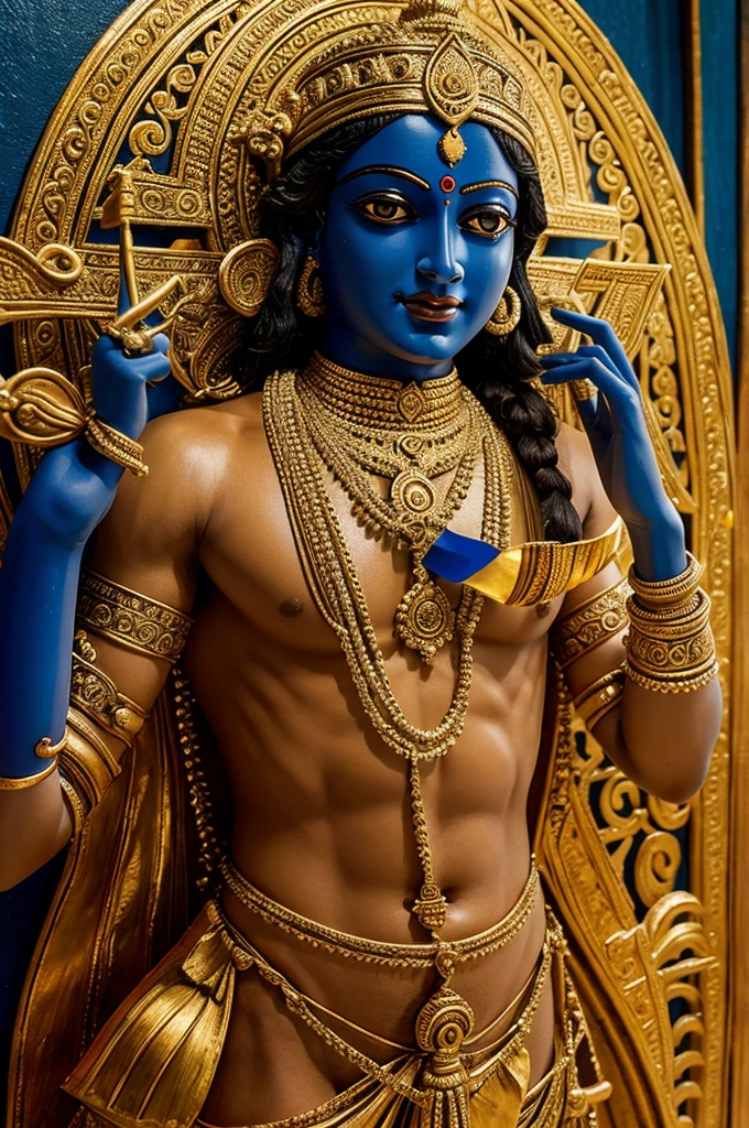 An image in which Lord Krishna is associated with the sign of Ananta