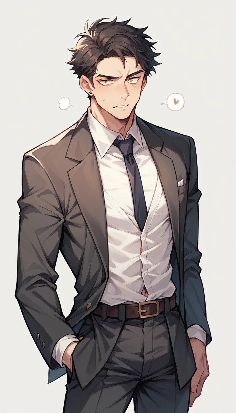A man wearing a suit with a 10,000 yen note printed on it