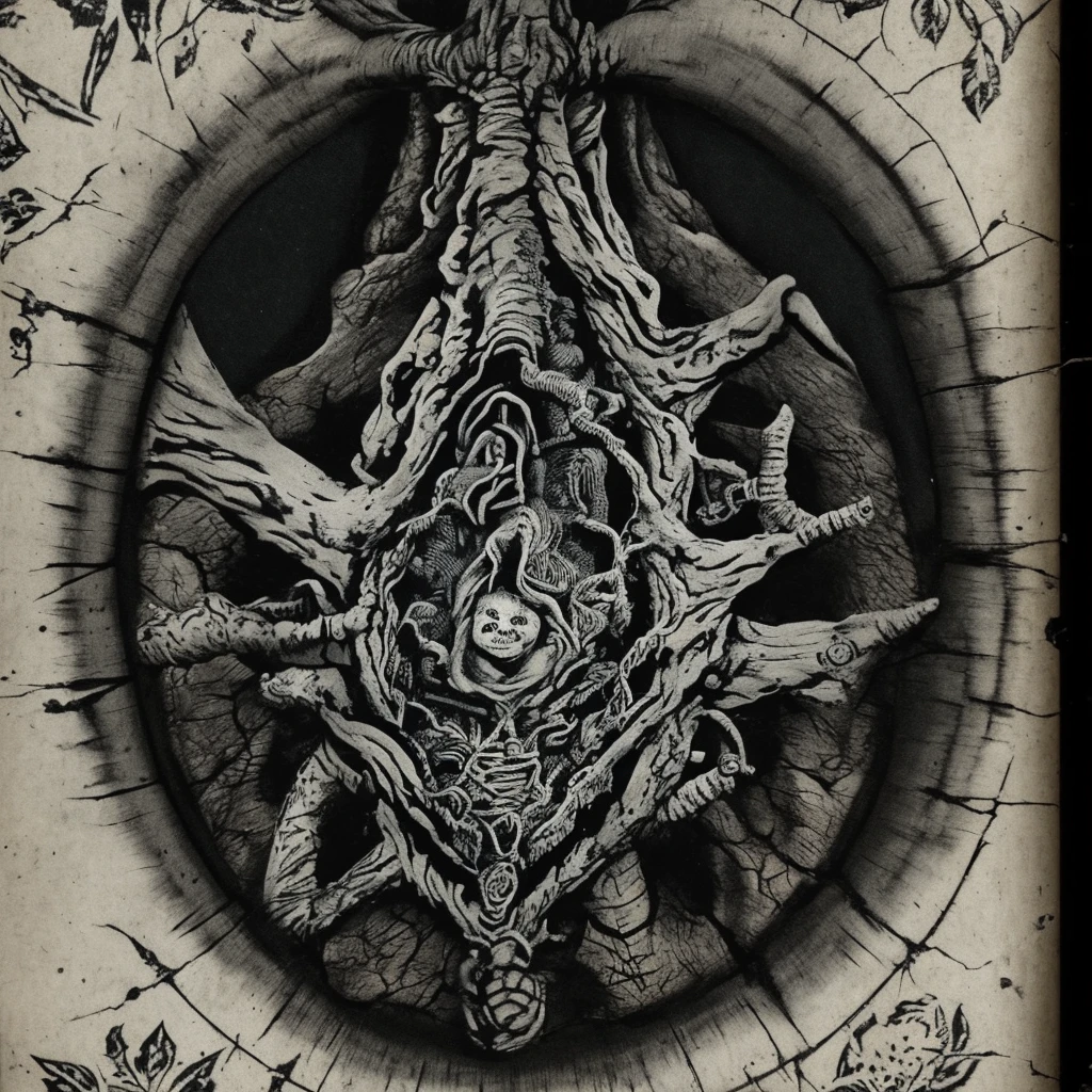 tarot card, wheel of fortune, roulette, rococo, punk rock dynamics, voodoo dolls, comic book, silver rings, burnt leaves, charcoal drawing on old parchment, dark souls, dark botanical, grotesque, needles, horror, demonology, schizophrenia, pins, beads, shaman, jester, bell, butterfly, vampire tarot card, wheel of fortune, roulette, rococo, punk rock dynamics, voodoo dolls, comic book, silver rings, burnt leaves, charcoal drawing on old parchment, dark souls, dark botanical, grotesque, needles, horror