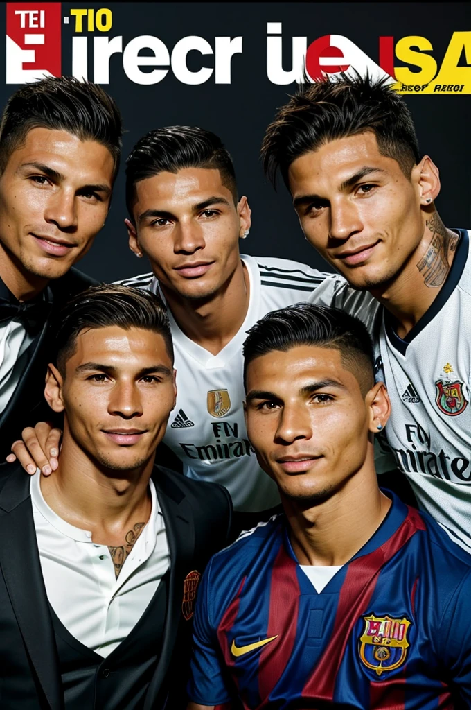 Messi , Cristiano and Paolo Guerrero together , photo for a magazine