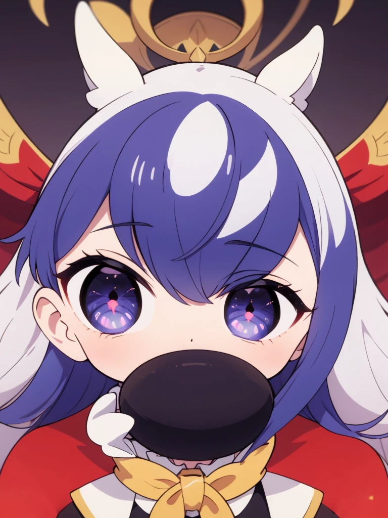 The eyes are round and white、I'm surprised Mini character Background white No eyelashes Round eyes