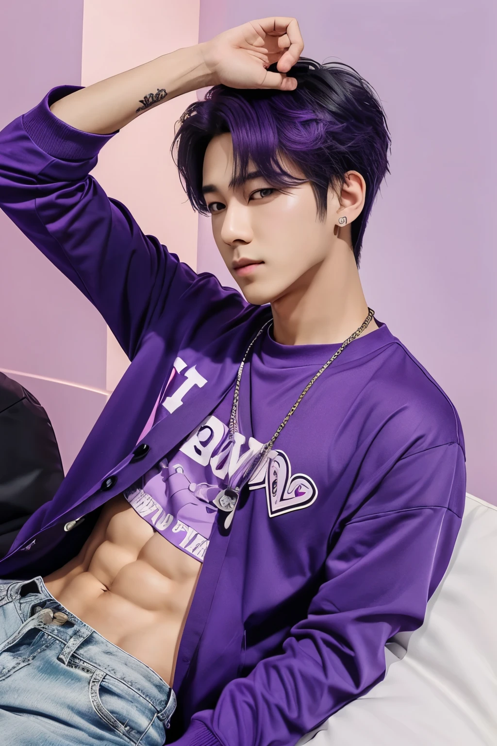 Text "i love myself" written in stylish font and purple color. Possibly bts (korean boy band) theme, for using as a sticker
