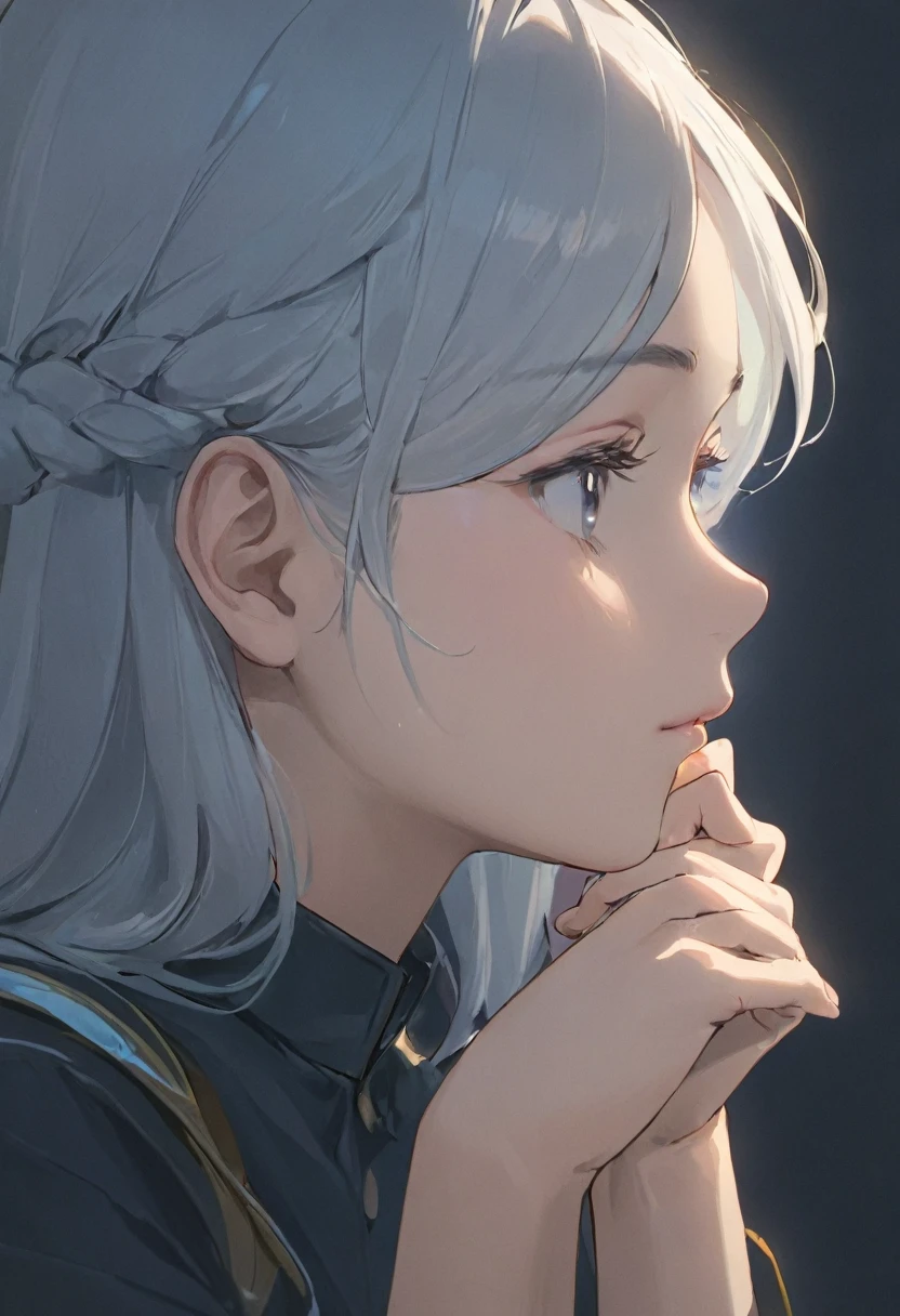 thinking Hand on chin Point slightly upwards