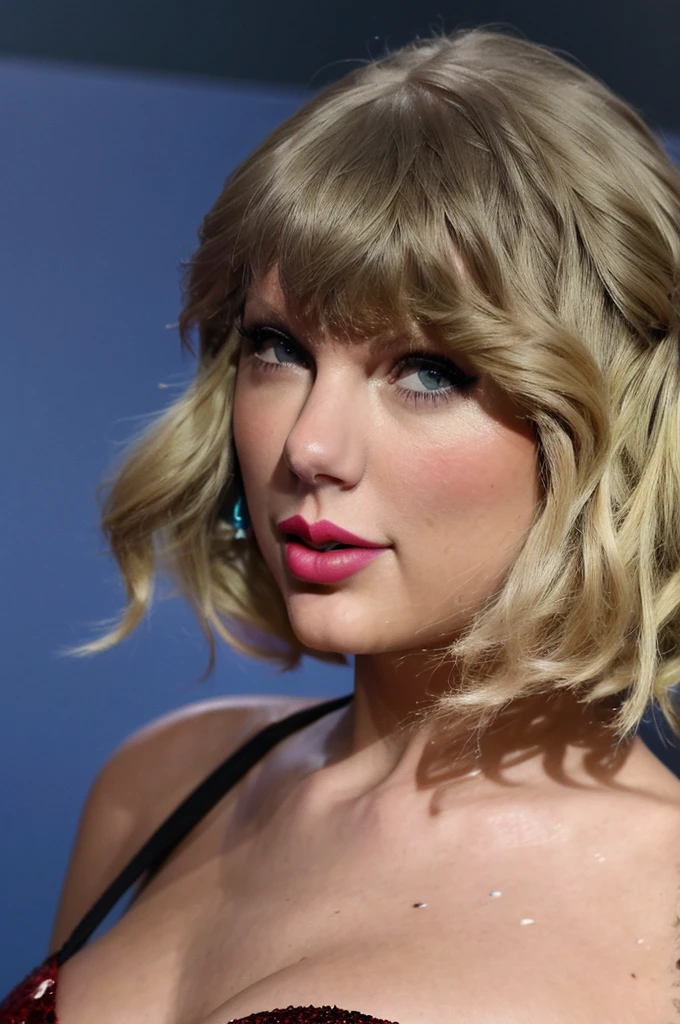 a beautiful detailed portrait of Taylor Swift, wearing a sexy one-piece swimsuit, smiling, with realistic and highly detailed skin texture, best quality, masterpiece, 4k, 8k, photorealistic, ultra-detailed, HDR, studio lighting, vibrant colors, professional