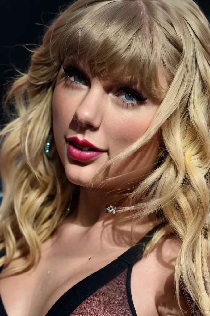 a beautiful detailed portrait of Taylor Swift, wearing a sexy one-piece swimsuit, smiling, with realistic and highly detailed skin texture, best quality, masterpiece, 4k, 8k, photorealistic, ultra-detailed, HDR, studio lighting, vibrant colors, professional