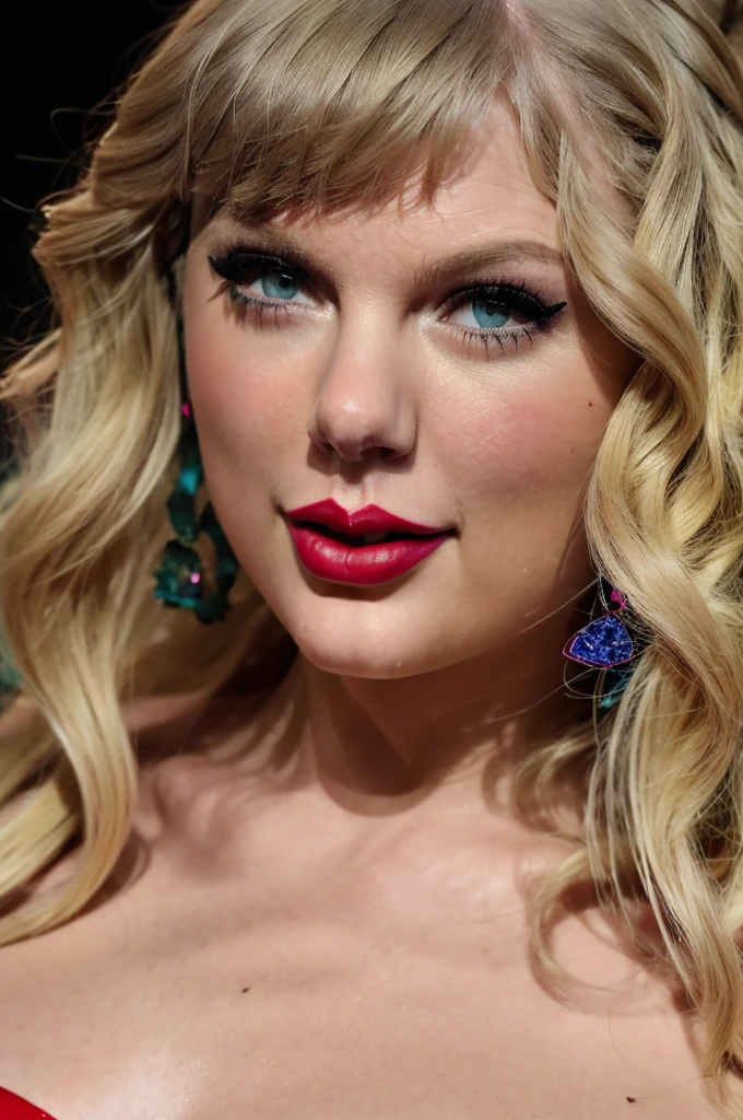 a beautiful detailed portrait of Taylor Swift, wearing a sexy one-piece swimsuit, smiling, with realistic and highly detailed skin texture, best quality, masterpiece, 4k, 8k, photorealistic, ultra-detailed, HDR, studio lighting, vibrant colors, professional